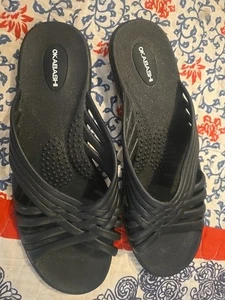 OKABASHI Women's Venice Sandals Black Size 8-9 - Picture 1 of 6