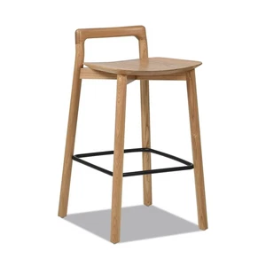 Sven 26.5" Modern Minimalist Low Back Wood Counter Stool Natural Blonde - Picture 1 of 8