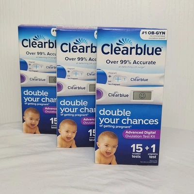 3 Clearblue Advanced Digital Ovulationstest Kit (15+1) EXP: 2027 - Bild 1 von 4