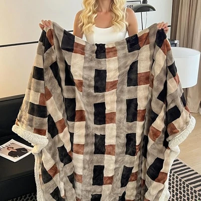 Одеяло мягкое плюшевое толстое теплое покрывало для зимы всесезонное королевское полное двойное - Изображение 1 из 4