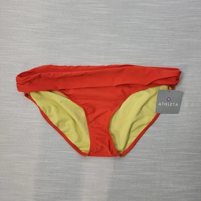 Parte inferior de bikini Athleta para mujer talla XL naranja salpicaduras marea baja plegable 740043 NUEVO Foto 1 de 4