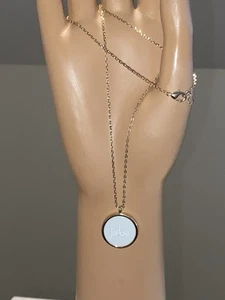 Dior J’adore Perfumed Ceramic Medallion, Gold/White Necklace 18” - Picture 1 of 15