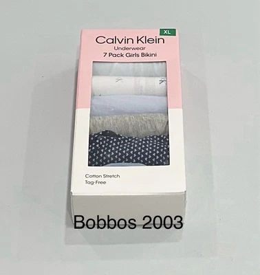 Calvin Klein Girls 7-Pack Bikini Underwear, Multicolor, Size XL - Image 1 of 2