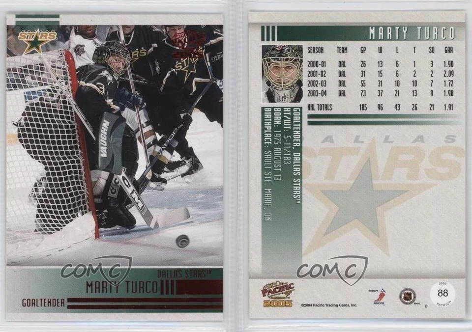 2004-05 Pacific Red Marty Turco #88 - Image 1 of 1