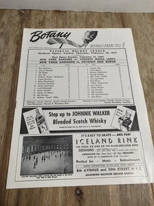 1944 Programm in Madison Square Garden National Hockey League - Bild 1 von 3
