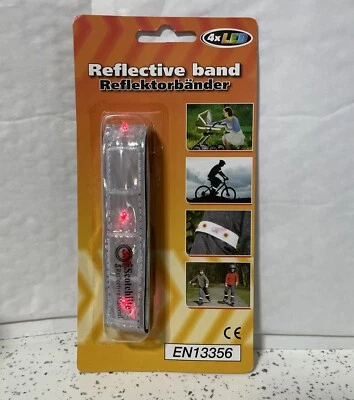 Safety Flashing  LED LIGHTUP REFLECTIVE ARM BAND HIKING RUNNING BIKE CYCLING UK - Image 1 of 4