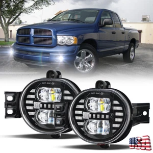 Fit 2002-2008 for Dodge Ram 1500 Pickup Truck Pair LED Driving Fog Lights w/Halo - Picture 1 of 13