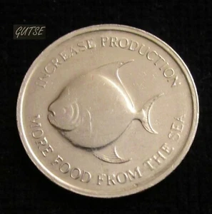 SINGAPUR, 5 CENTAVOS 1971, PEZ POMFRET, SIN CIRCULAR. - Imagen 1 de 2