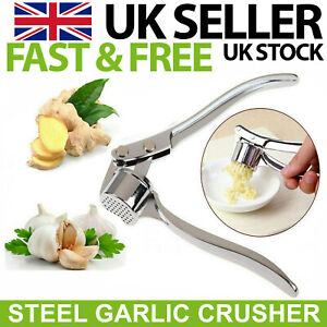 HEAVY DUTY STAINLESS STEEL GARLIC SQUEEZER PRESS CRUSHER REMOVABLE KITCHEN TOOL