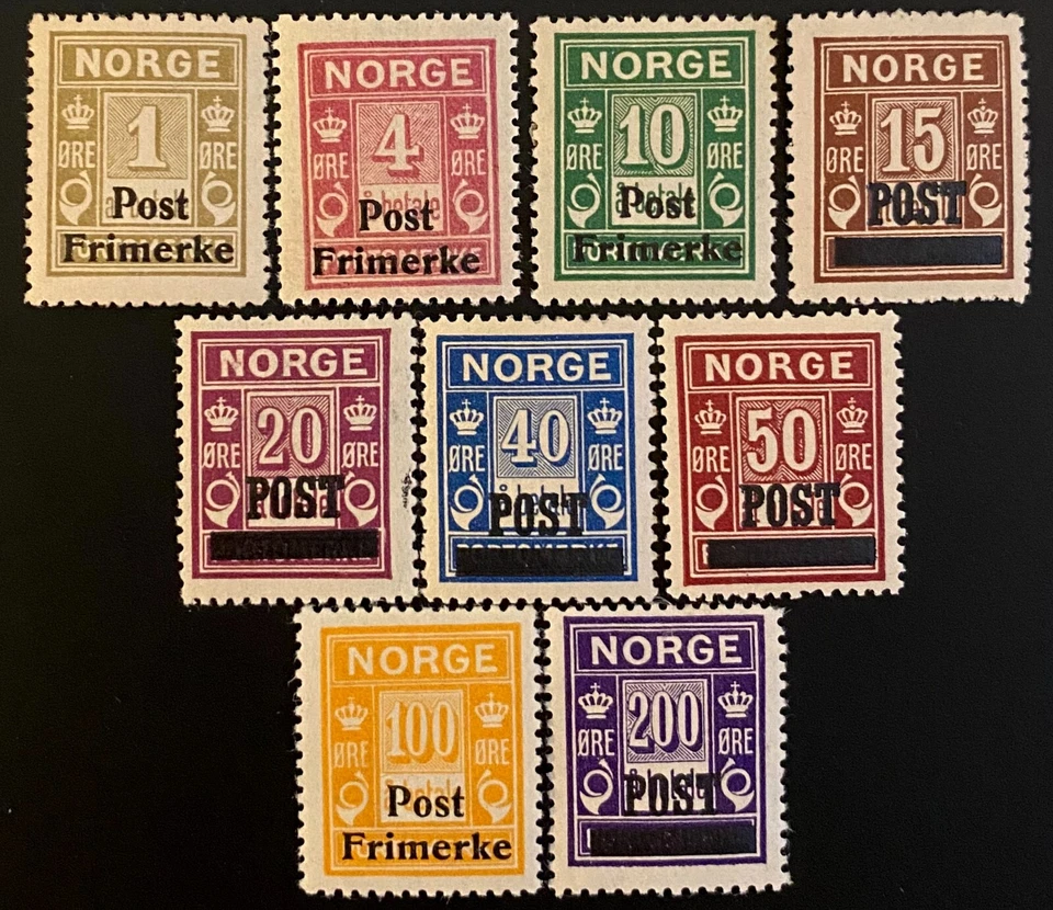 Stamps Norway Postage Due w/overpr Series MNH Year 1929 Complete - Image 1 of 1