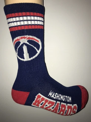 WASHINGTON WIZARDS NBA JERSEY LOGO 4 STRIPE CREW LENGTH SOCKS MEDIUM Q Cover