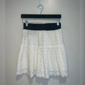 REFORMATION Wench Black Front Hook Closure Eyelet Silk Skirt Size S - Picture 1 of 7
