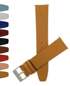 Swappable Quick Release Leather Watch Band for Skagen, Pushpin Fit, 12mm - 22mm - Picture 1 of 39