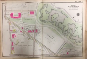 1906 BOSTON ROXBURY, MA, ART MUSEUM SITE, GIRLS LATIN SCHOOL COPY PLAT ATLAS MAP - Picture 1 of 4