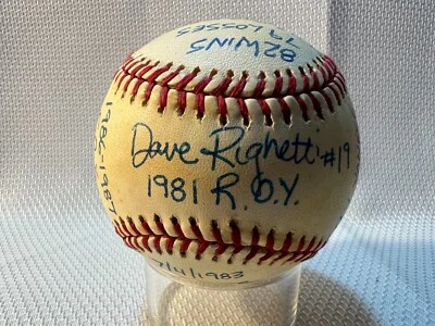 Dave Righetti New York Yankees Signed Every Stat Limited Edition Baseball JSA  - Image 1 of 4