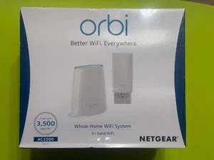 NETGEAR Orbi Whole Home Tri-Band Mesh WiFi System, RBK30-100NAS - Brand New - Picture 1 of 3