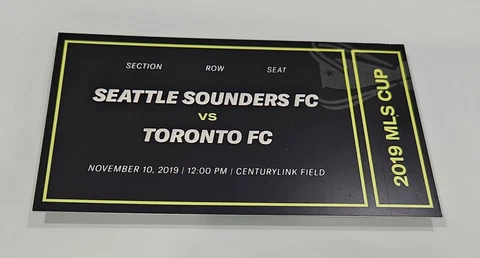 2019 MLS Cup Seattle Sounders v Toronto - Commemorative Ticket Keepsake Giveaway Cover