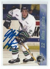 Mike Letizia Signed 2003/04 Plymouth Whalers Team Issued Card