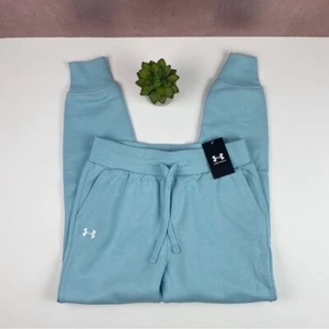 Under Armour Rival Fleece Blue Jogger Pants New With Tag Women Small Workout - Picture 1 of 8