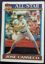 Jose Canseco Topps 390 1991 All Star American league Runs Batted In