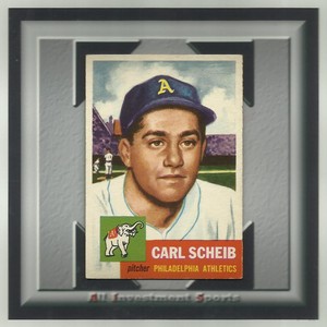 1953 Topps CARL SCHEIB #57 EX+ **awesome baseball card for your set** TD94