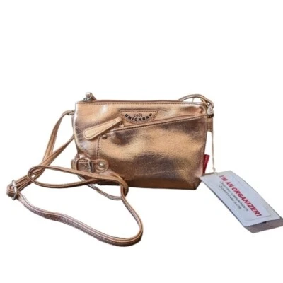 Unionbay Organizer Crossbody Bag Multi Pocket Metallic Rose Gold Small - Image 1 of 4