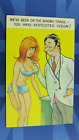 Saucy Comic Postkarte 1960er Jahre Big Boobs Doctor FALSCHER TRACK SIE HABEN SEHBESCHRÄNKT