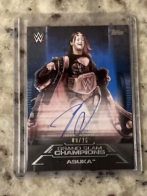 2021 Topps WWE Undisputed Asuka Blue Grand Slam Champions On Card Auto 09/25 - Image 1 of 2