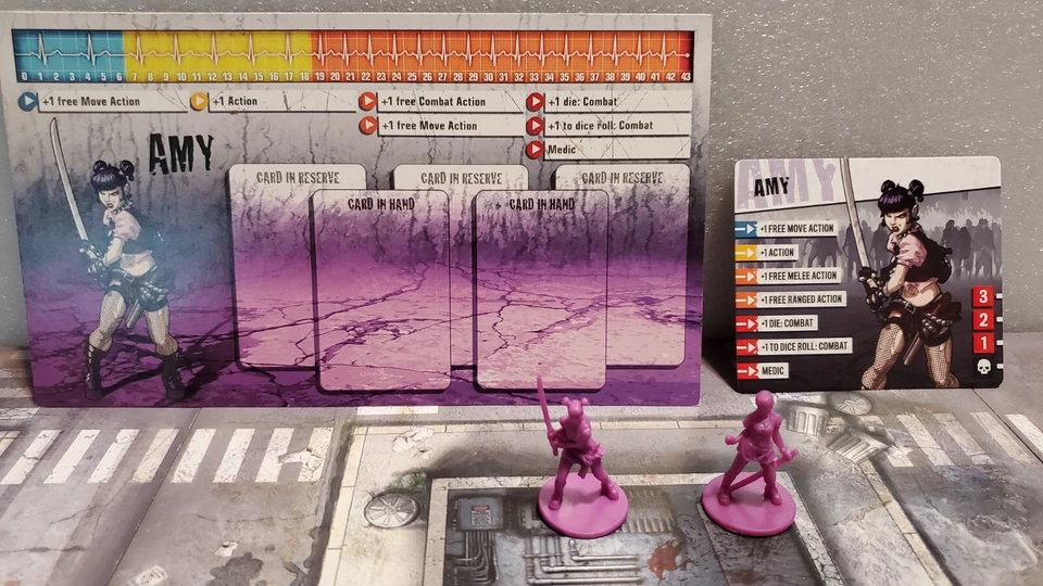 Tarjeta Zombicide 1ª Edición Amy con Zombivor y 2ª Edición Foto 1 de 1