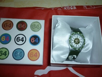 MONTRE GARCON WATER RESISTANT MARQUE 64 COMME NEUVE PORTEE UNE FOIS - Photo 1/4