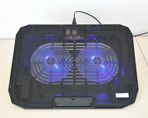 Kühler für Power  Laptop * 2 Lüfter * blaue LED * Phone Halter * Neu/OVP - Bild 1 von 6