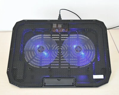 Kühler für Power  Laptop * 2 Lüfter * blaue LED * Phone Halter * Neu/OVP - Bild 1 von 4