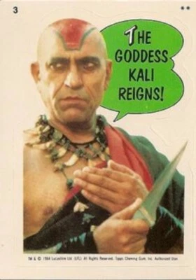 INDIANA JONES TEMPLE OF DOOM TRADING CARDS SET 1984 TOPPS STICKER CARD 3 - Image 1 of 2