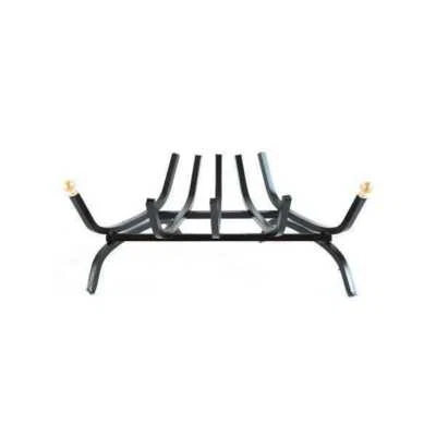 Brucialegna Pour Cheminée en Fer Boutons Laiton Angle 50 CM - Photo 1/2