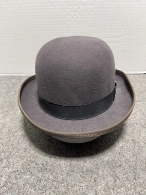 Sombrero de fieltro vintage Stacy Adams Bowler Derby gris medio LIMPIADO hecho en EE. UU. Foto 1 de 4