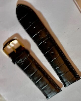 bracelet montre COBRA en cuir de Vachette  Véritable  - noir  - 24 mm - N°83 - Photo 1/4