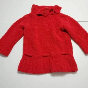 Amy Byer Girls Pullover Sweatshirt Red 3/4 Sleeve Fleece Drawstring Button 5 - Picture 1 of 8