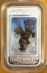 2014 Tuvalu $1 999 Fine Slver Transformers Bumblebee OMP Proof Rectangle Coin - Picture 1 of 18
