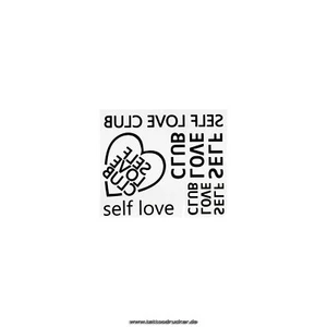 5 x Self love club Tattoo Set - 5 Schriftzüge in schwarz - Temporary Tattoo (5) - Picture 1 of 1