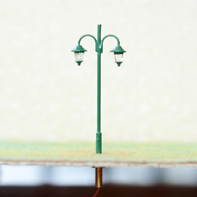 5 x HO scale model railroad antique street light LED lamppost path lamp #S1713BG - Image 1 of 4