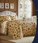 (2) Pc Easy Care Quilted Bedspread Set "Ophelia" ~ Yellow Red Green ~ Twin *NEW*