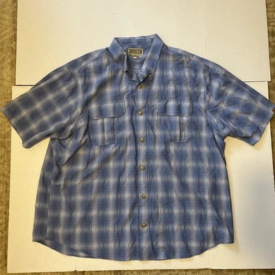 Camisa con botones Duluth Trading Armachillo para hombre 3XL azul a cuadros manga corta Foto 1 de 4