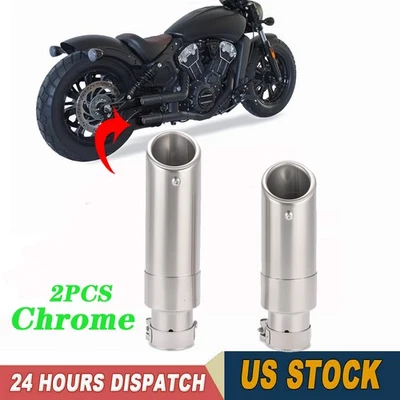 Sliver Slip-on Exhaust Muffler Pipes for INDIAN SCOUT SIXTY ROGUE BOBBER 15-2025 Foto 1 de 4