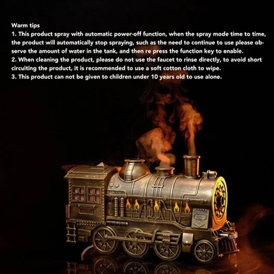 300ml Train Humidifier with Waterless Auto Shut Off Protection for Desk Office - Image 1 of 4