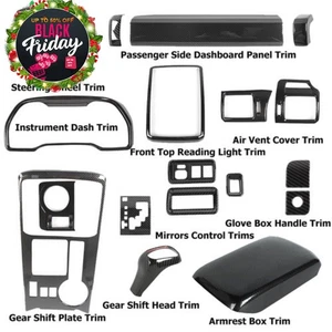 19x Set Carbon Fiber Steering wheel Gear Shift Decor Trims For 4RUNNER 2010+ TRD - Picture 1 of 24