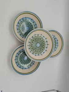 Vtg Royal Ironstone Cavalier Blue And Green Floral Cereal Bowls Set Of 4 - Picture 1 of 5