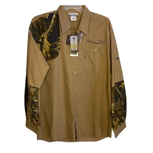 Columbia Timberwolf Camo Hunting Shirt Brown Button Up Mens XXL NWT Outdoor - Picture 1 of 6