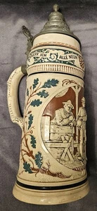 ✨ANTIQUE✨ VINTAGE STONEWARE GERMAN LIDDED 2 L STEIN GERMANY - Picture 1 of 8