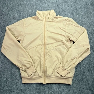 Chaqueta cortavientos American Apparel para hombre mediana beige cremallera completa nailon hecha en EE. UU. LA Foto 1 de 4