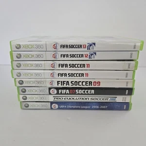 Xbox 360 Soccer / Football Game Lot - PES 2007/ UEFA2007/ FIFA 07-09-11-12-13 - Picture 1 of 9